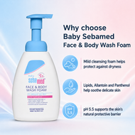 Baby Sebamed Face & Body Wash Foam with Panthenol – 400 ml