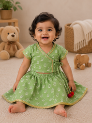 Pastel Green Floral Print Traditional Lehenga Choli Set