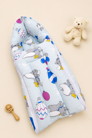 Blue Elephant-Print Baby Carry Nest