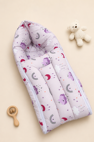 Lavender Dreamy Sky-Print Baby Carry Nest