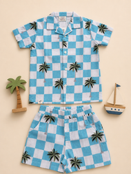 Tropical Palm Check Boys’ Co-ord Set