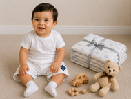 Baby Boys Cotton Yellow Shorts with Koala Patch