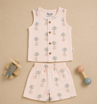 Baby Boys Muslin Cotton Sleeveless Co-ord Set