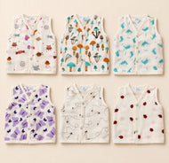 SoftNest Muslin Jabla Set – Pack of 3 (Random Prints)