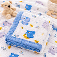 Muslin Baby Blanket with Cute Bear Print