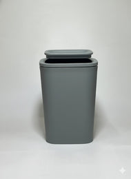 Matte Black Plastic Storage Basket with Lid – Multi-Purpose Organizer