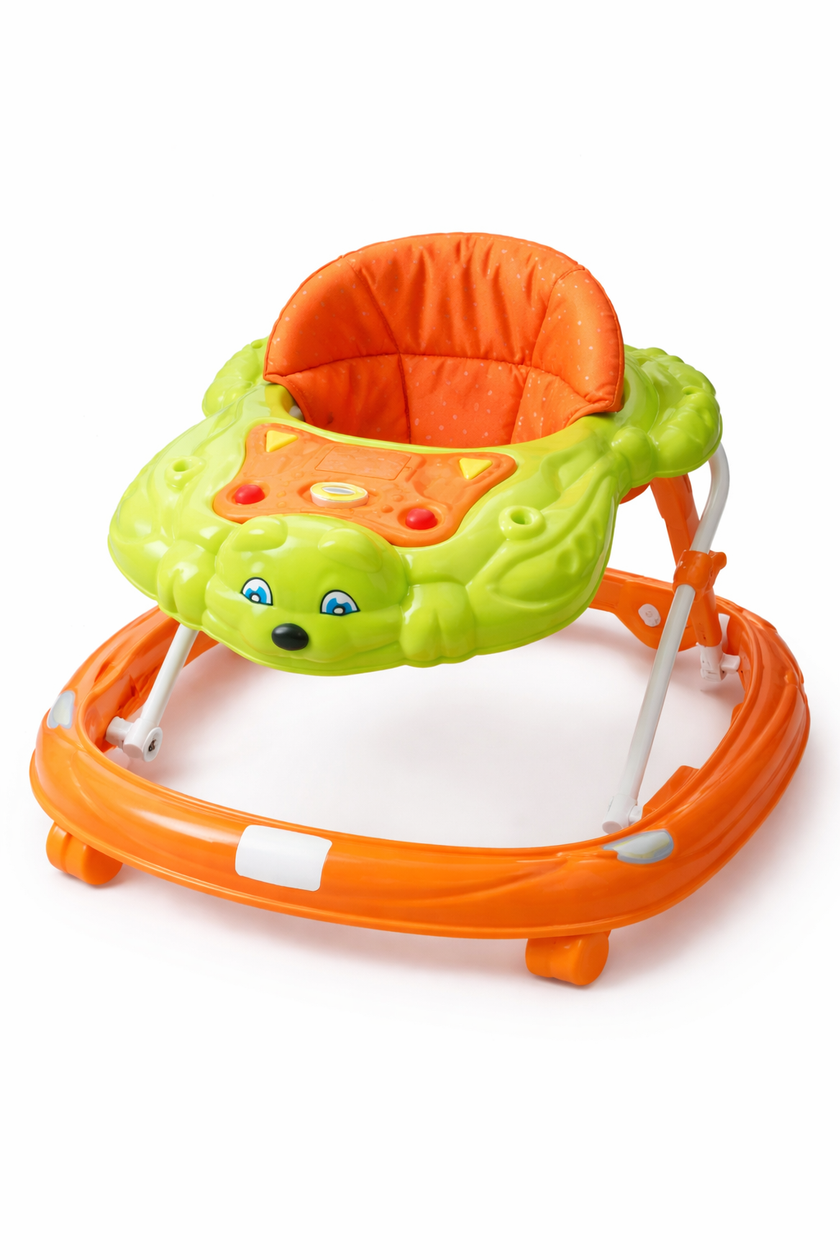 Teddy Explorer Foldable Baby Walker – Green & Orange