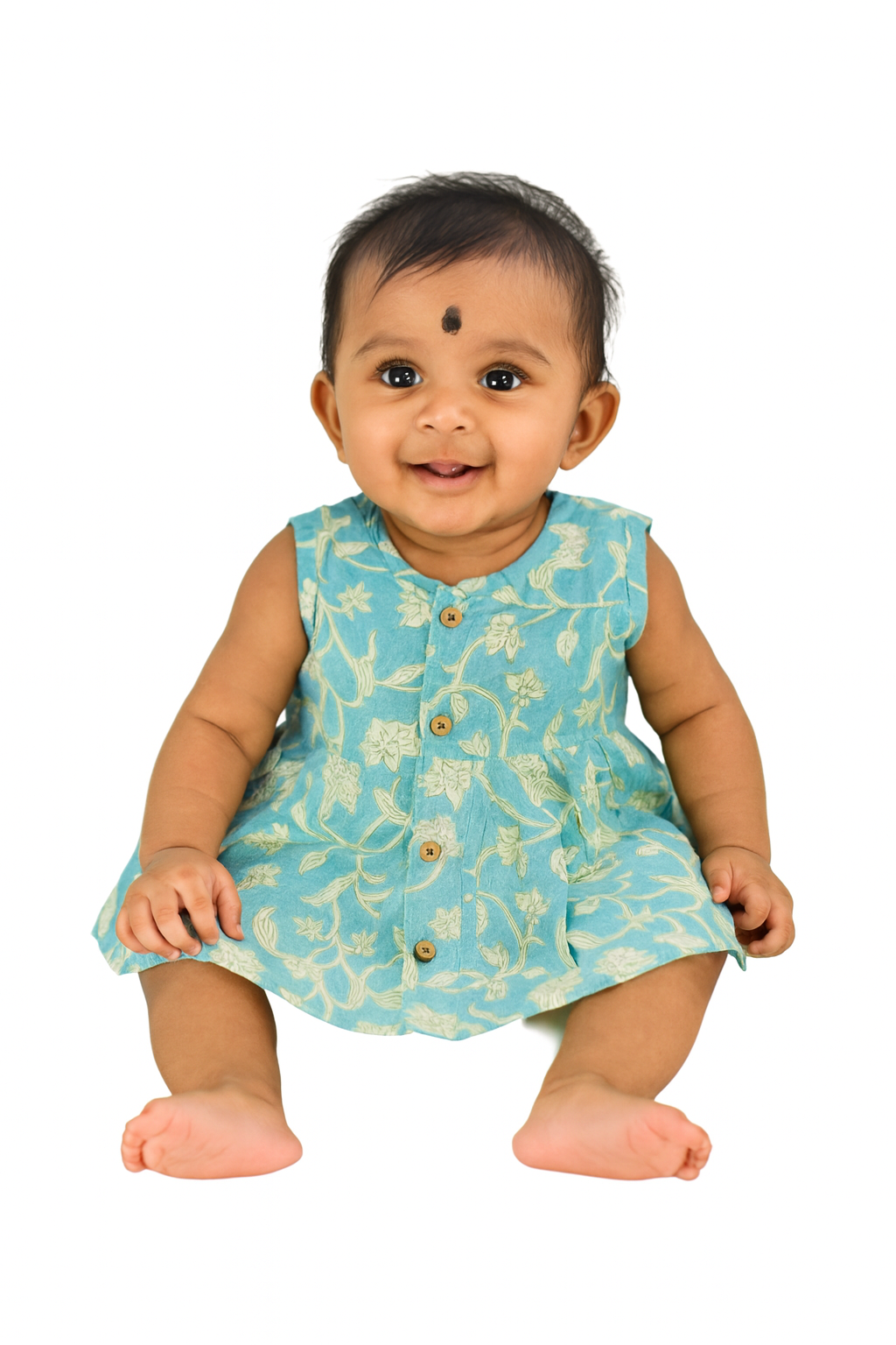 Sky Blue Floral Dress