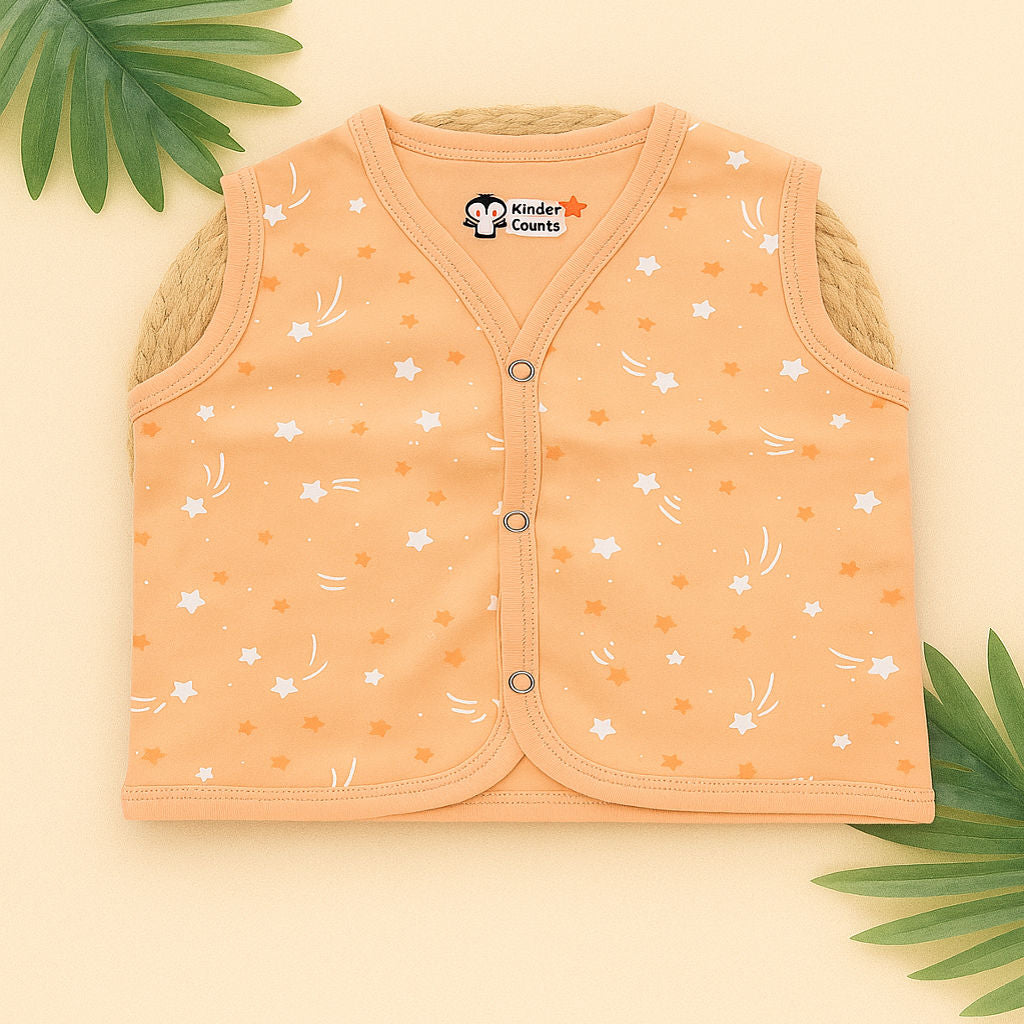 Twinkle Star Padded Vest – Peach