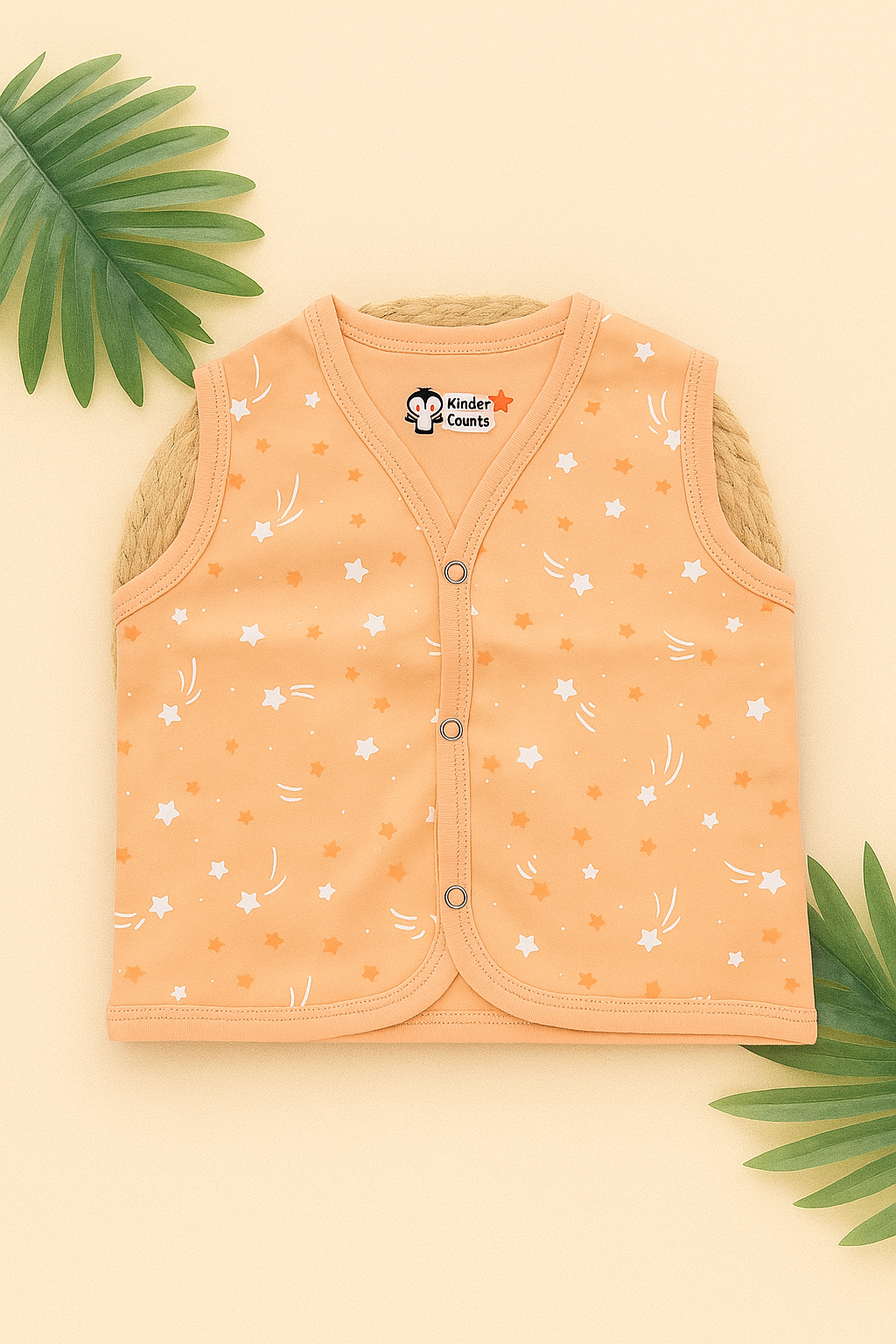 Twinkle Star Padded Vest – Peach