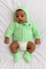 Mint Green Wool Set – Embroidered