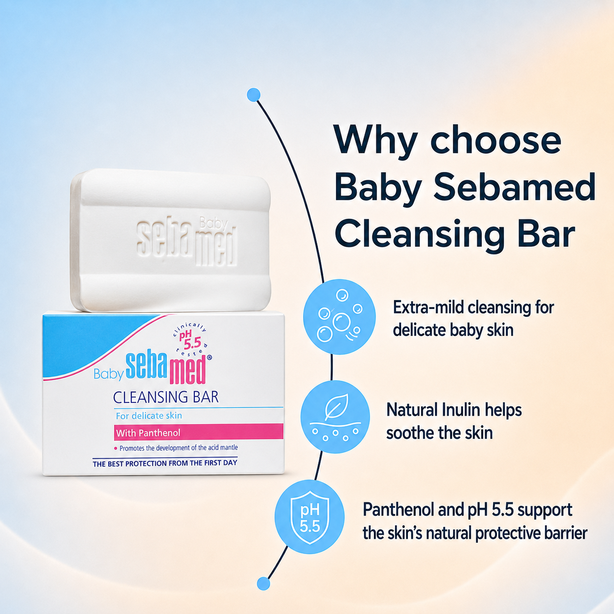 Baby Sebamed Cleansing Bar with Panthenol – 100 g