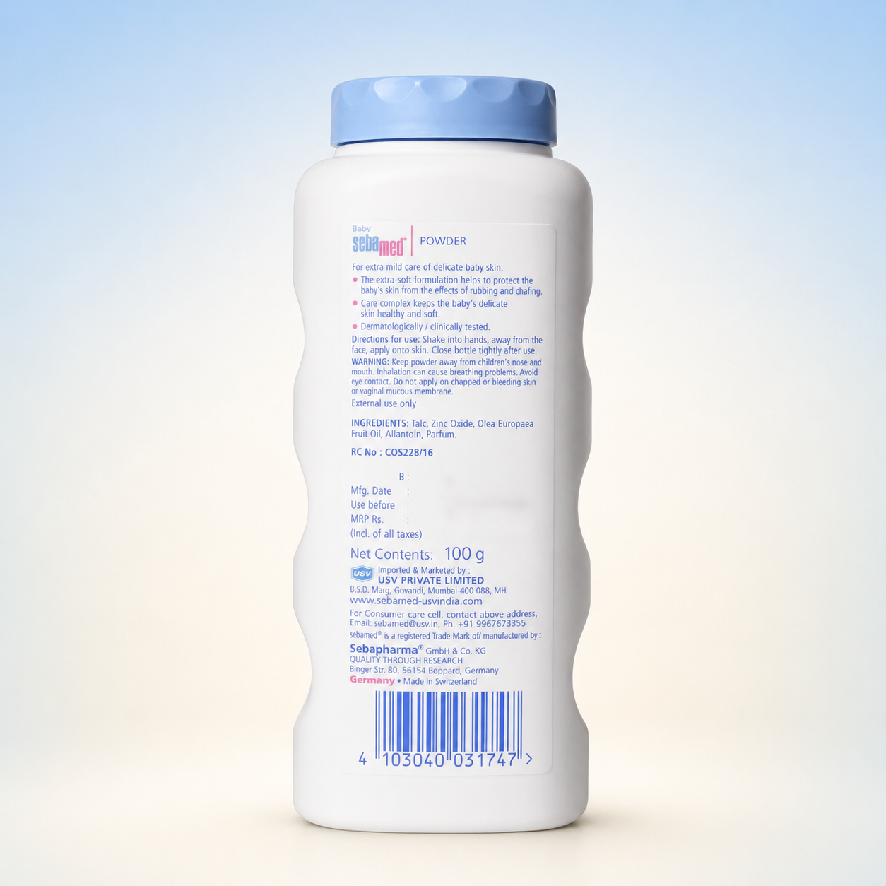 Seba med Baby Powder with Olive Oil & Allantoin – 100 g