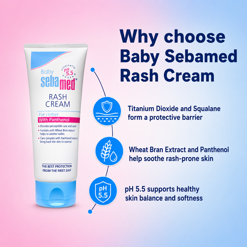 Seba med Baby Rash Cream with Panthenol & Wheat Bran Extract – 100 ml