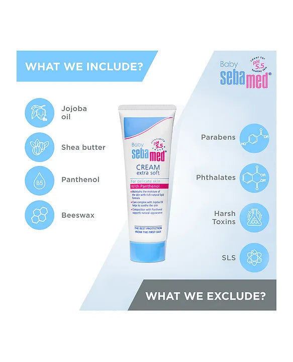 Sebamed Baby Cream Extra Soft|pH 5.5|Ideal for Dry Skin|50 ml - Mamadada