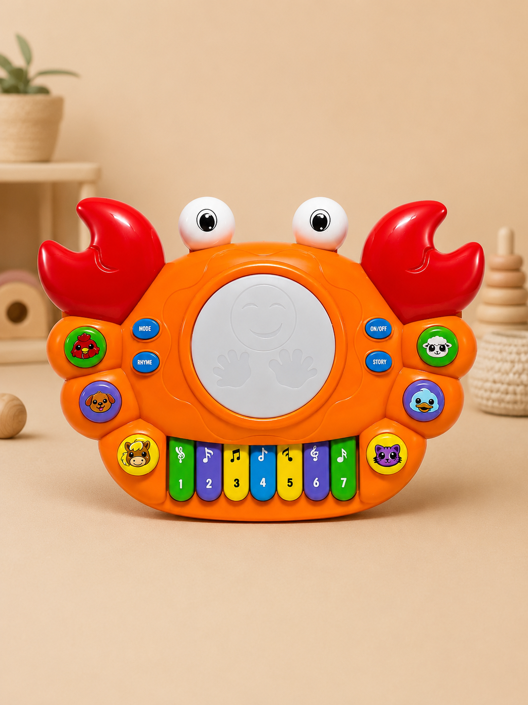 Musical Crab Piano Toy for Toddlers