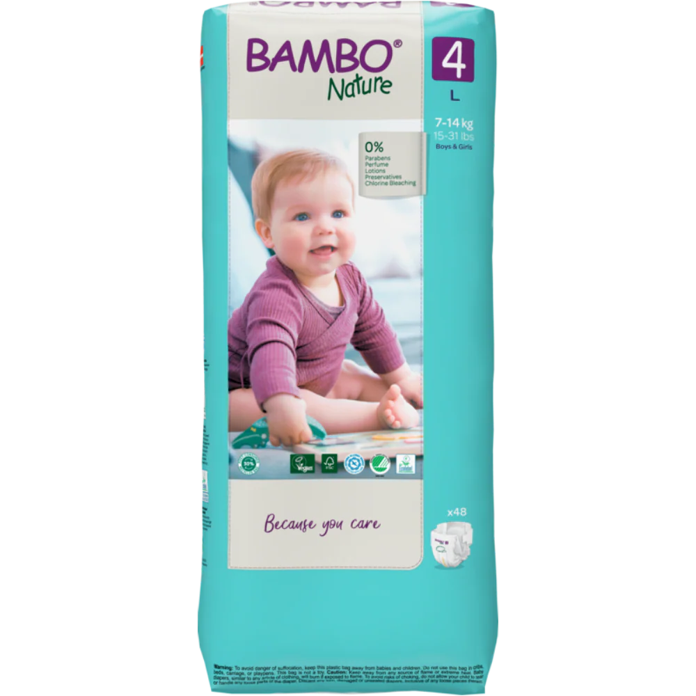 Bambo Nature Premium Baby Tape Diapers for Babies, Large Size (7-14 Kgs) - Mamadada