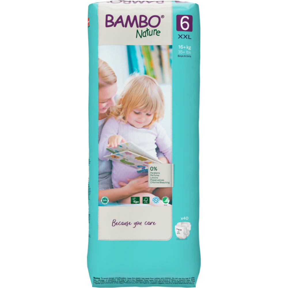 Bambo Nature Premium Baby Tape Diapers for Babies, XXL Size (16+ Kgs)