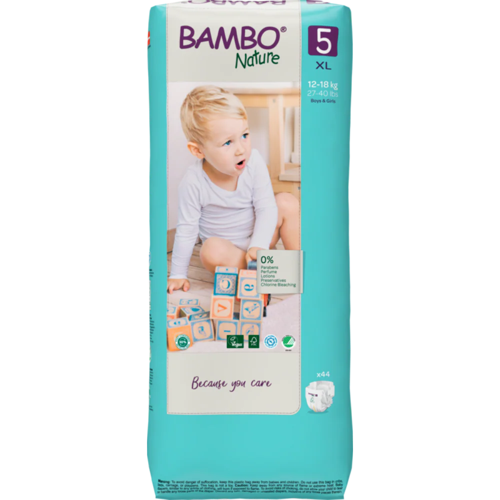 Bambo Nature Premium Baby Tape Diapers for Babies, XL Size (12-18 Kgs)