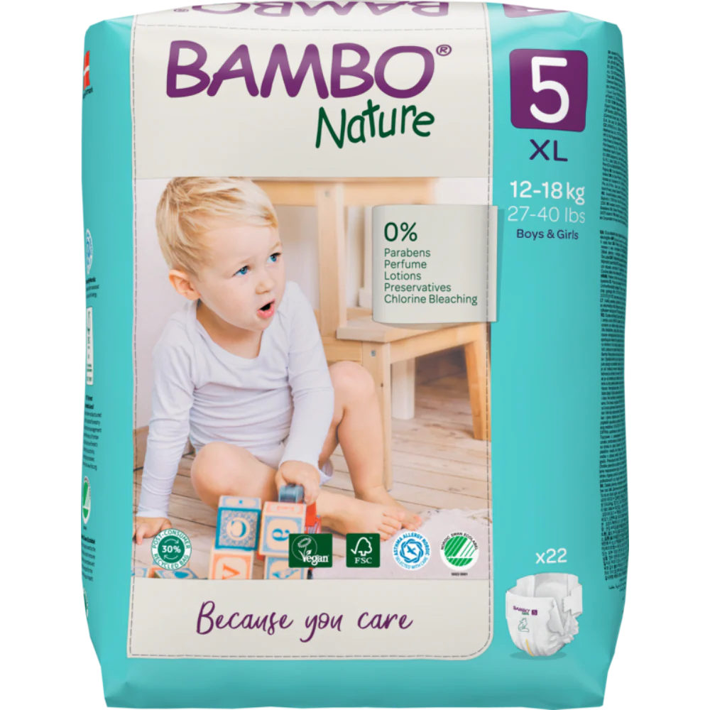 Bambo Nature Premium Baby Tape Diapers for Babies, XL Size (12-18 Kgs)