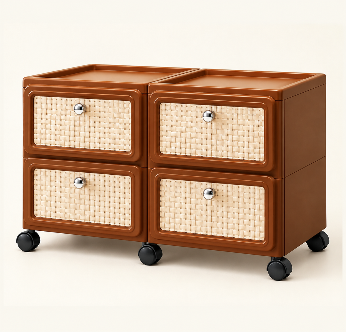 Plastic Storage Cupboard with 4 Drawers & Wheels - Mamadada