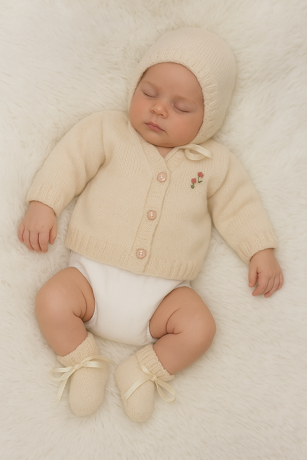 Cream Wool Sweater Set