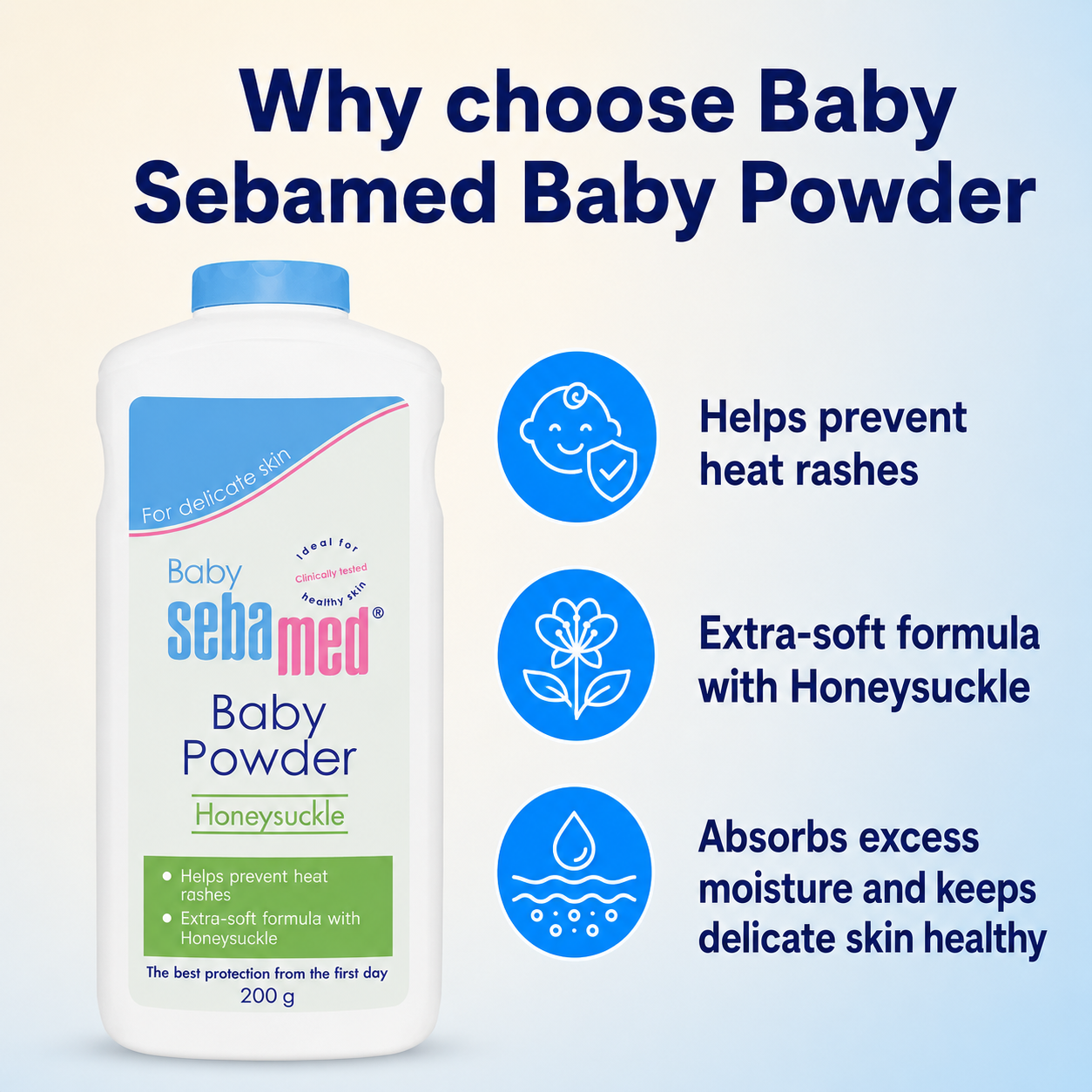 Seba med Baby Powder with Honeysuckle – 200 g
