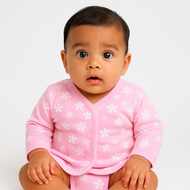 Floral Long Sleeve Jabla (Pink)