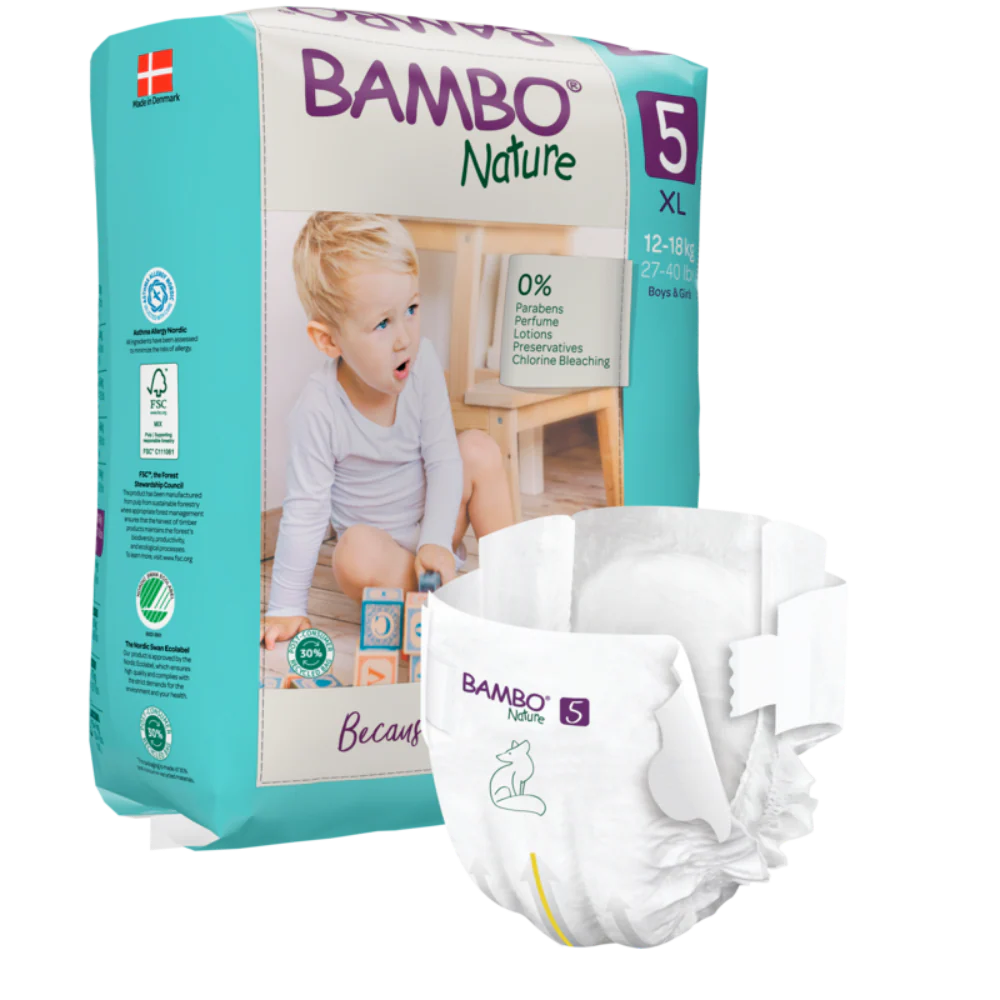 Bambo Nature Premium Baby Tape Diapers for Babies, XL Size (12-18 Kgs)