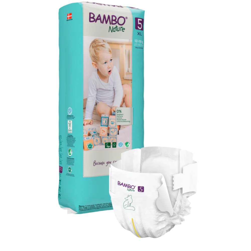 Bambo Nature Premium Baby Tape Diapers for Babies, XL Size (12-18 Kgs)