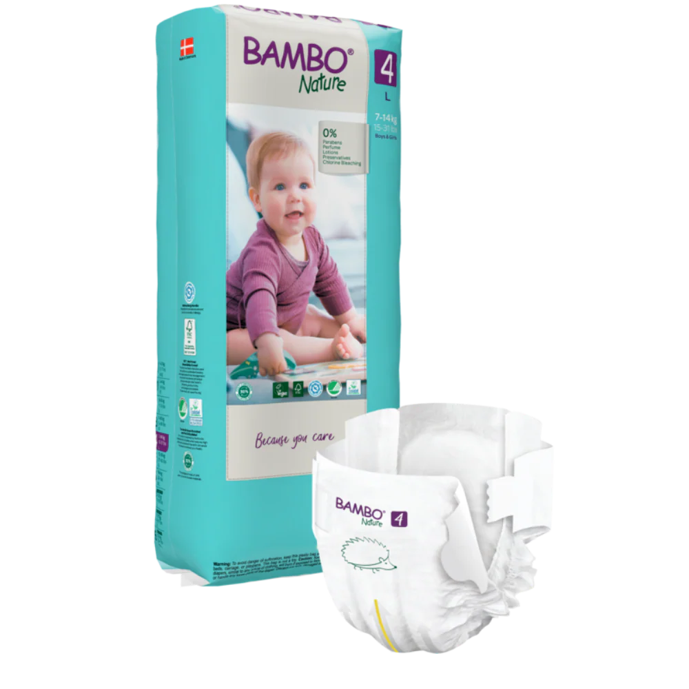 Bambo Nature Premium Baby Tape Diapers for Babies, Large Size (7-14 Kgs)