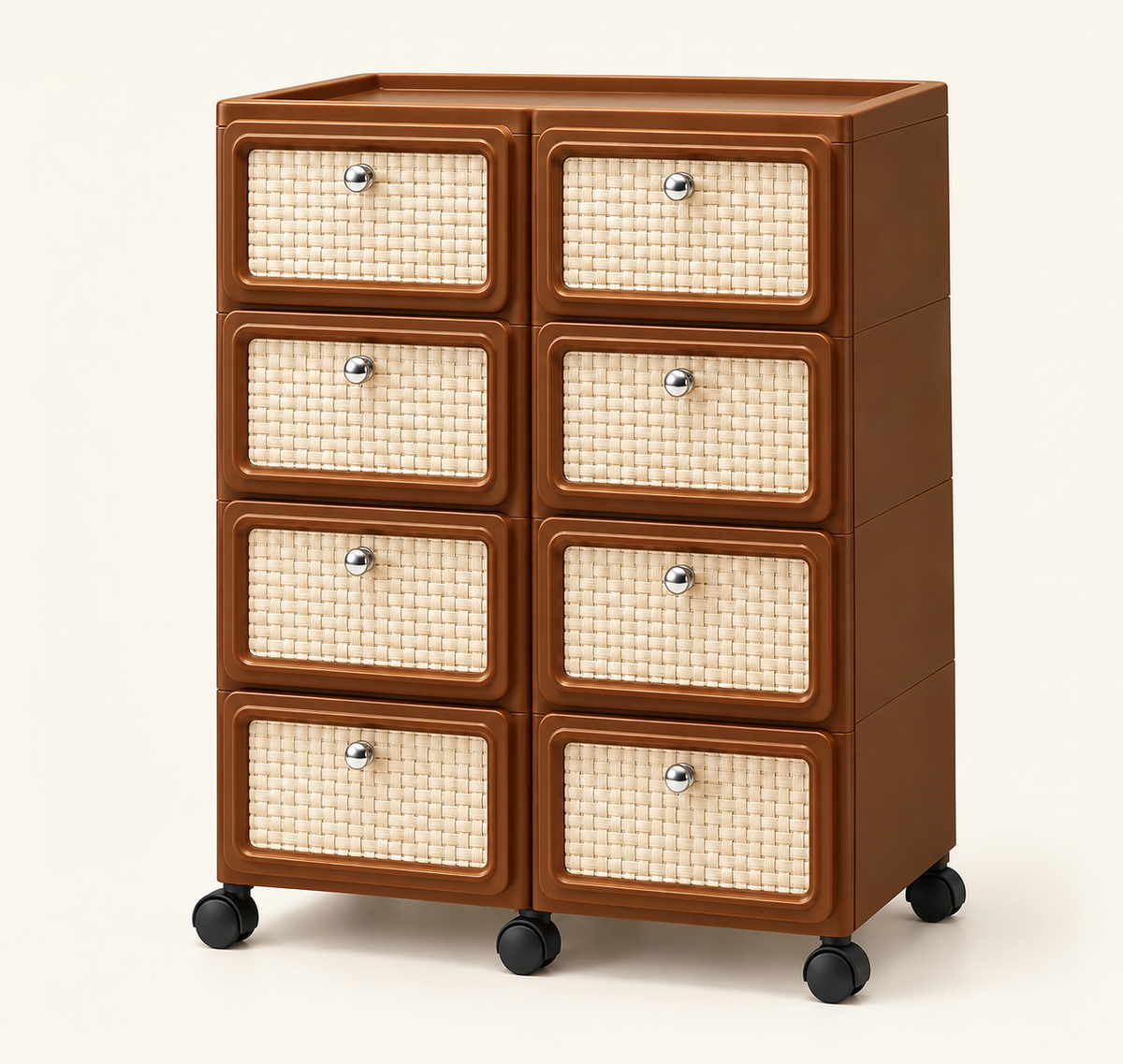8-Drawer Plastic Storage Cupboard with Wheels - Mamadada