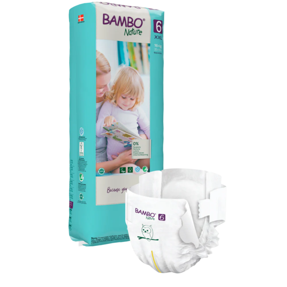 Bambo Nature Premium Baby Tape Diapers for Babies, XXL Size (16+ Kgs) - Mamadada