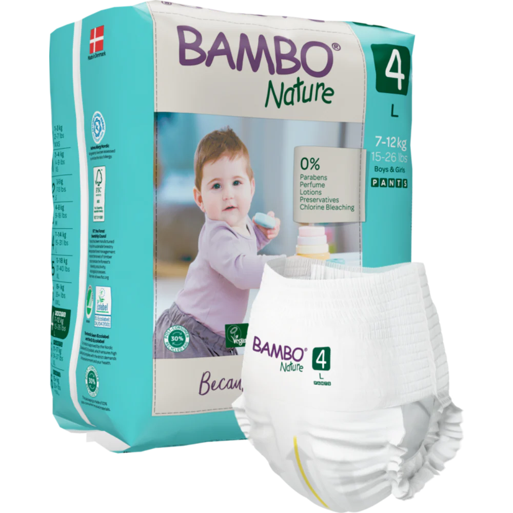 Bambo Nature Premium Baby Pants Diapers for Babies, Large Size (7-12 Kgs) - Mamadada