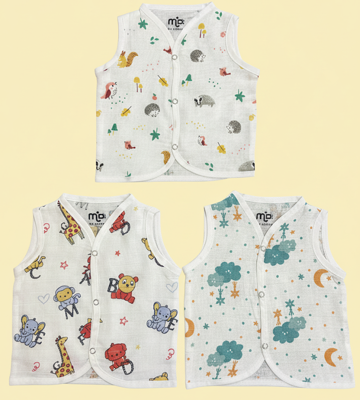 3-Piece Muslin Jabla Set for Babies – Soft & Breathable