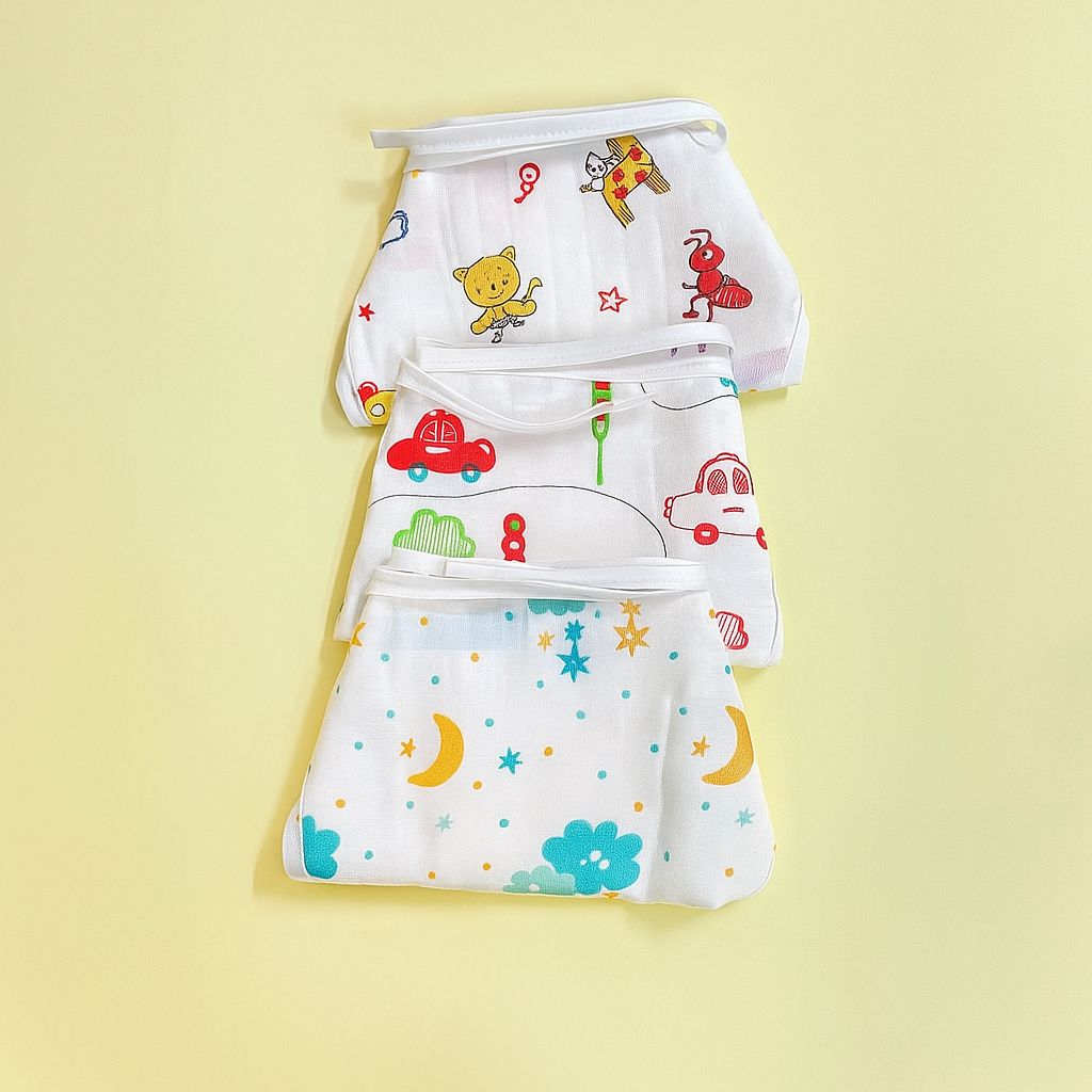 3-Piece Muslin Nappy Set for Babies – Soft & Washable