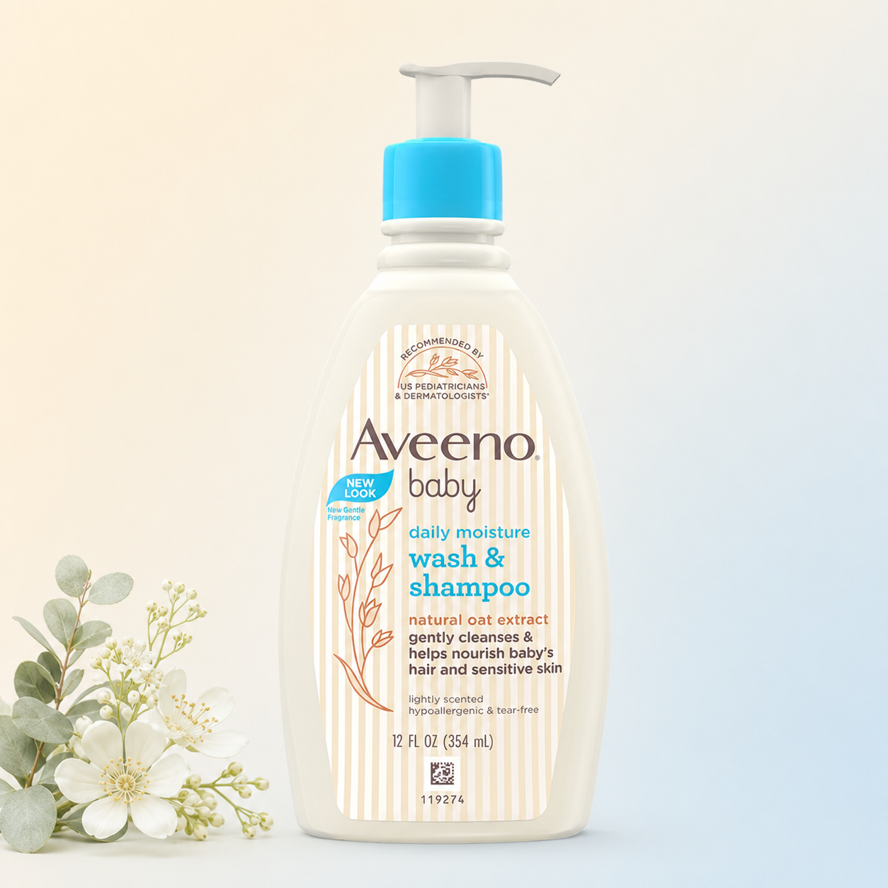 Aveeno Baby Daily Moisture Wash & Shampoo with Natural Oat Extract – 354 ml