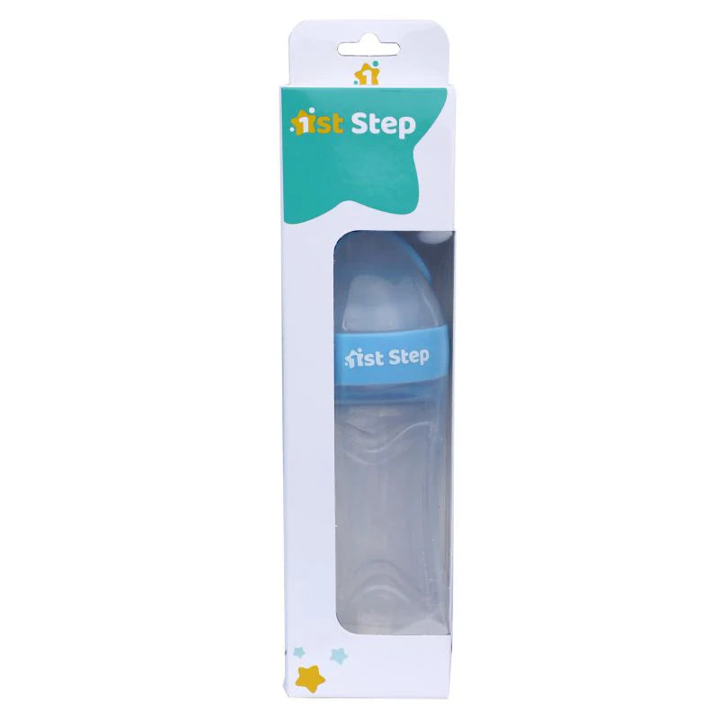 1st Step Non Spill BPA Free Soft Silicone Squeezy Food Feeder-Blue - Mamadada