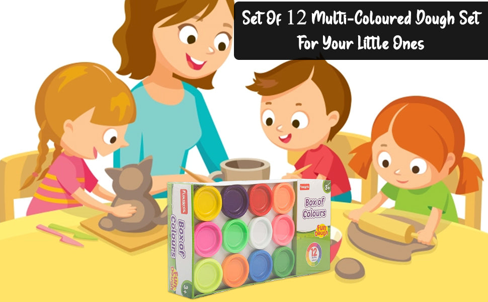 Funskool Box of Colours – 12 Bright Modelling Clays for Kids