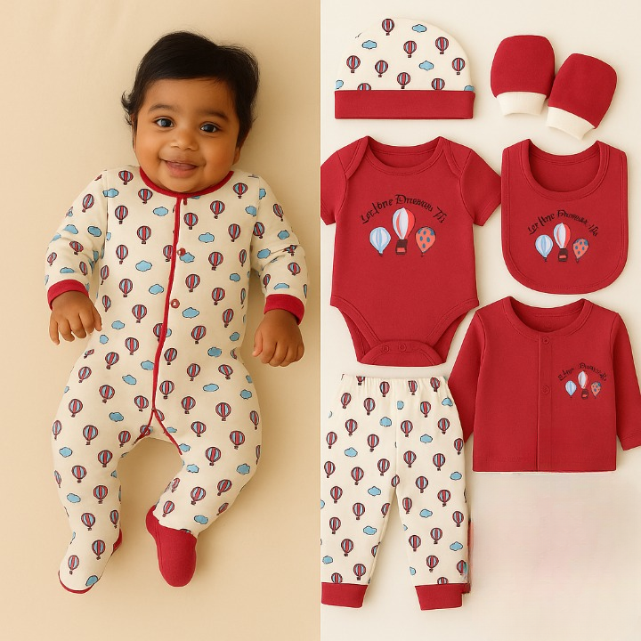 Up & Away Balloon Baby Gift Set – Red