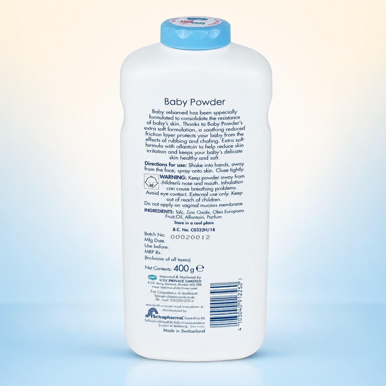 Seba med Baby Powder with Olive Oil & Allantoin – 400 g