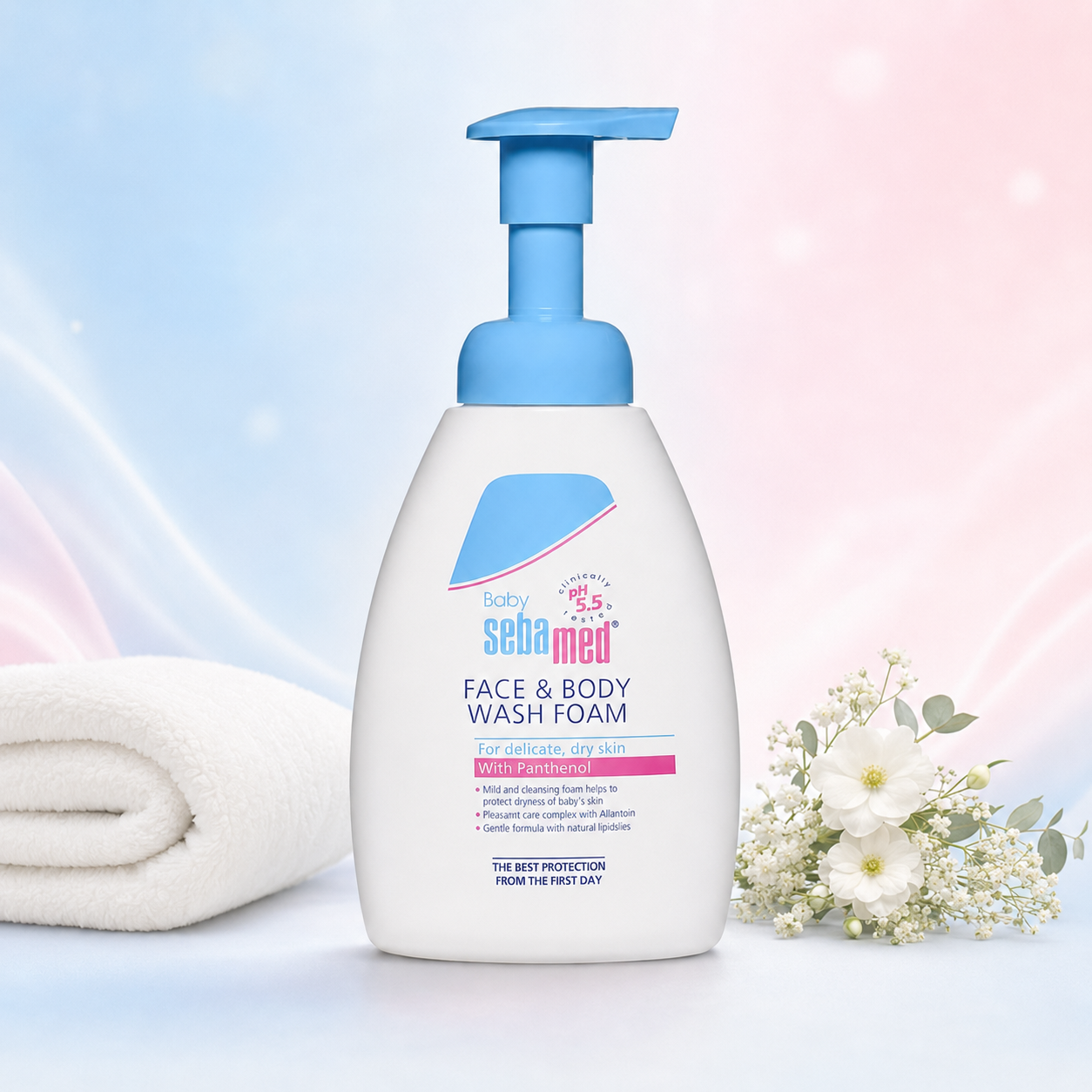 Baby Sebamed Face & Body Wash Foam with Panthenol – 400 ml