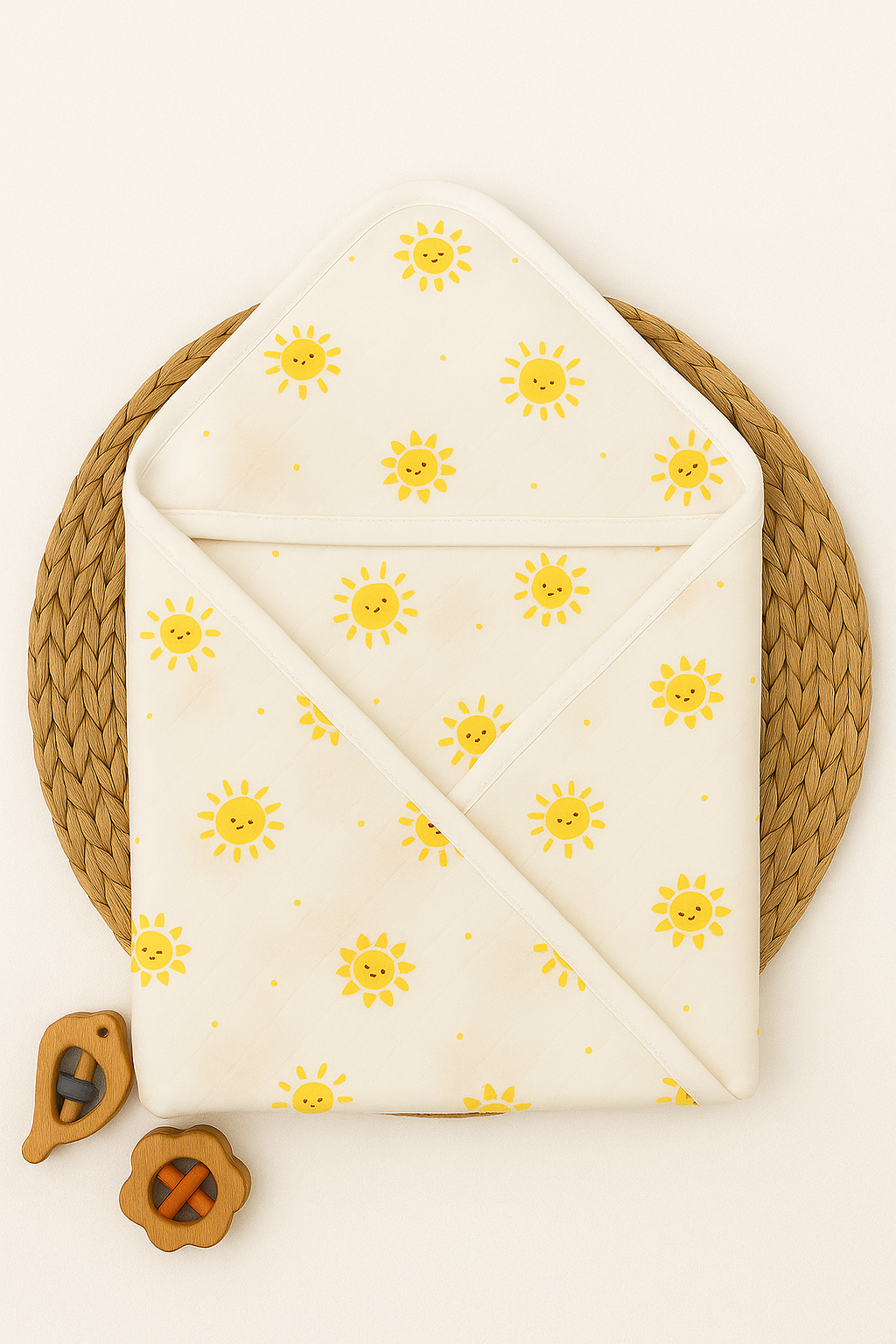 Sunny Smiles Double-Layer Hooded Towel - Mamadada