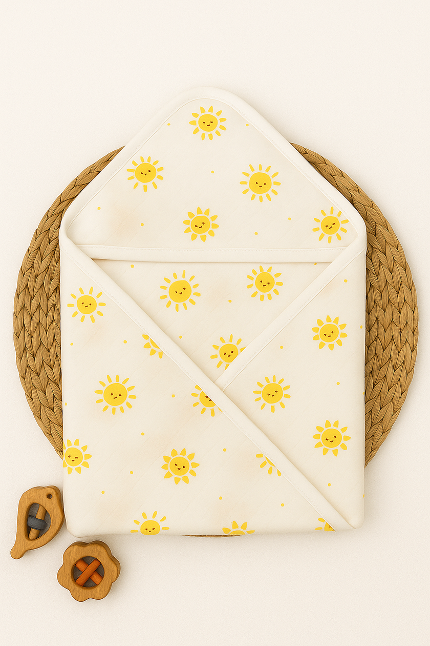 Sunny Smiles Double-Layer Hooded Towel