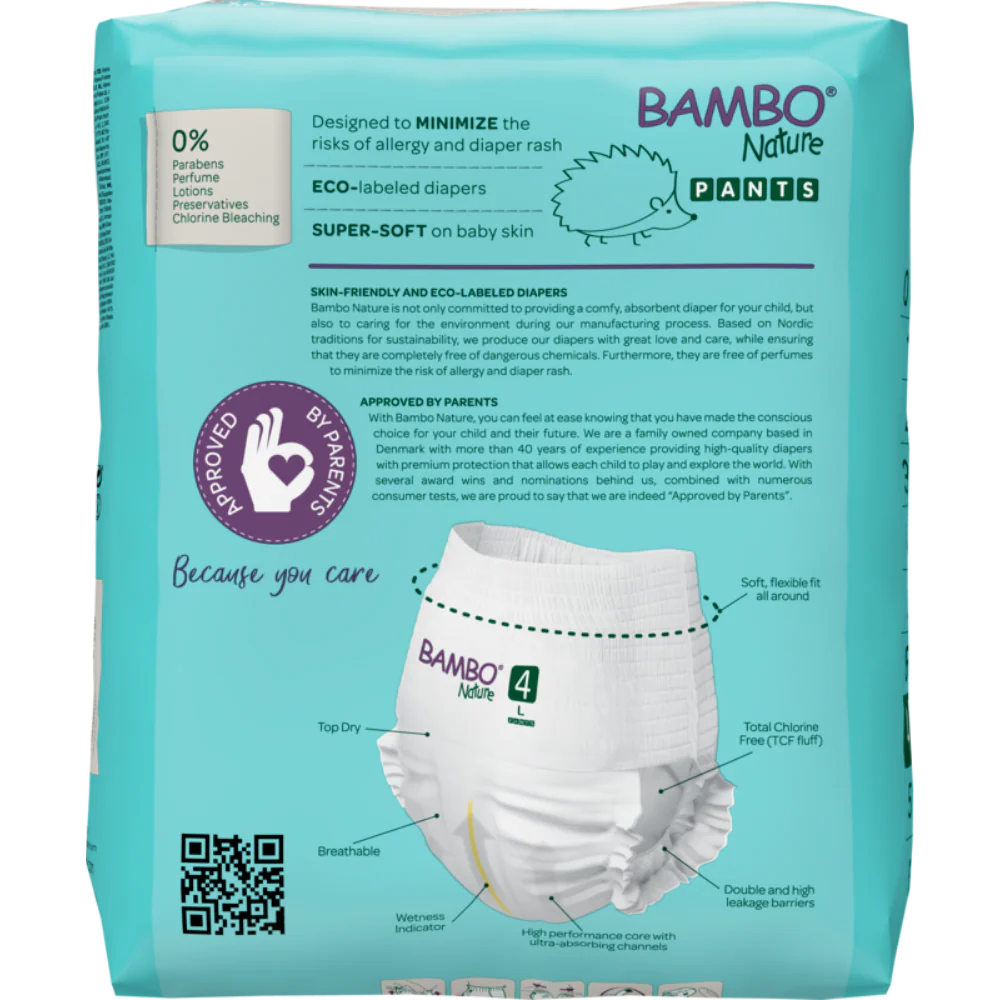 Bambo Nature Premium Baby Pants Diapers for Babies, Large Size (7-12 Kgs)