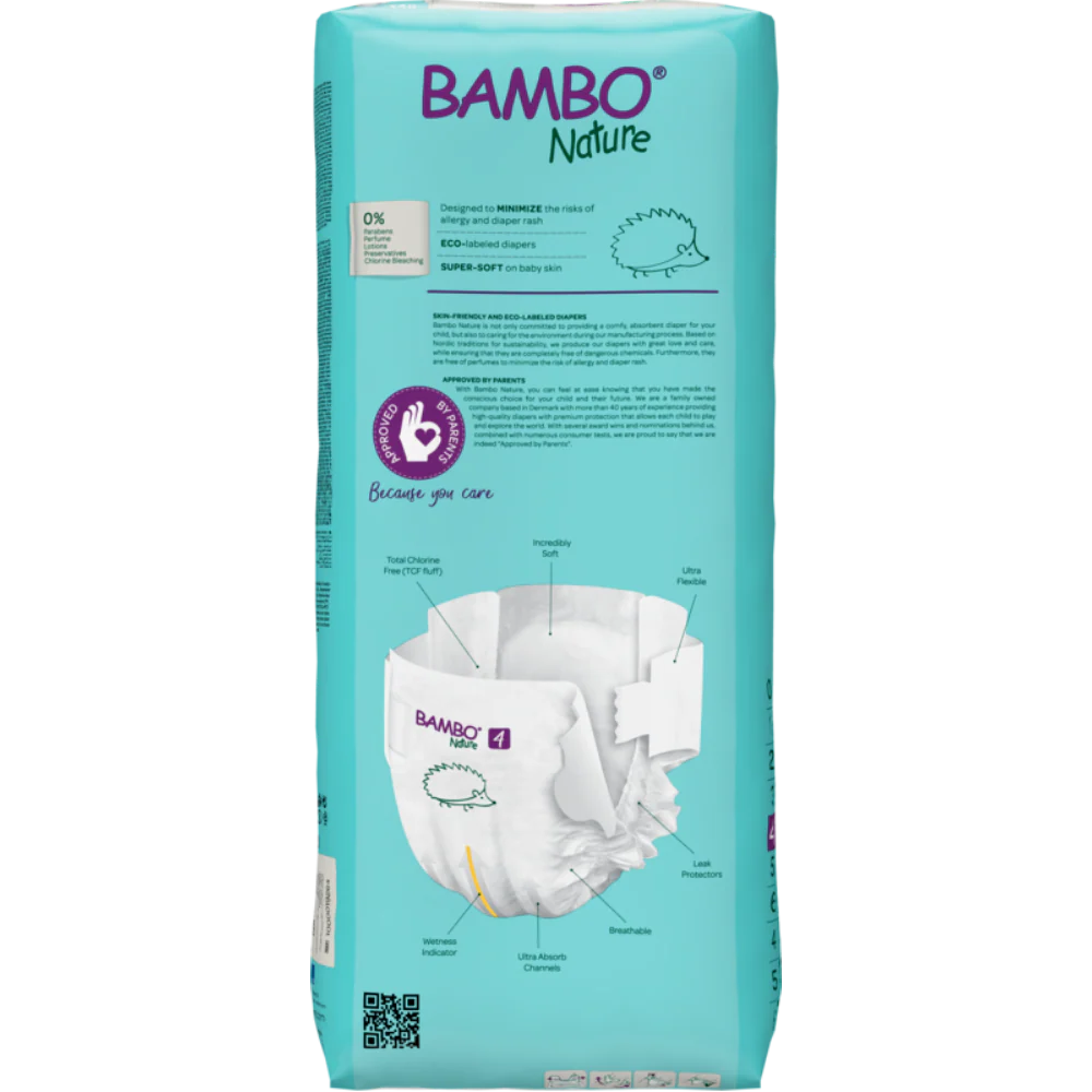 Bambo Nature Premium Baby Tape Diapers for Babies, Large Size (7-14 Kgs)