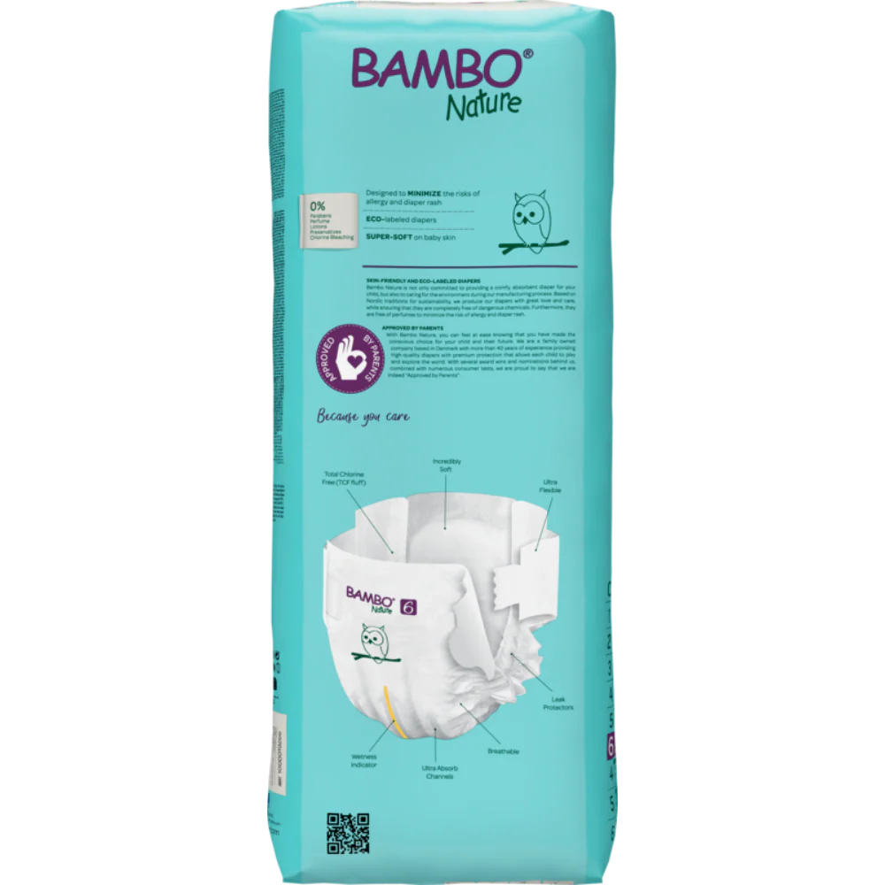 Bambo Nature Premium Baby Tape Diapers for Babies, XXL Size (16+ Kgs) - Mamadada