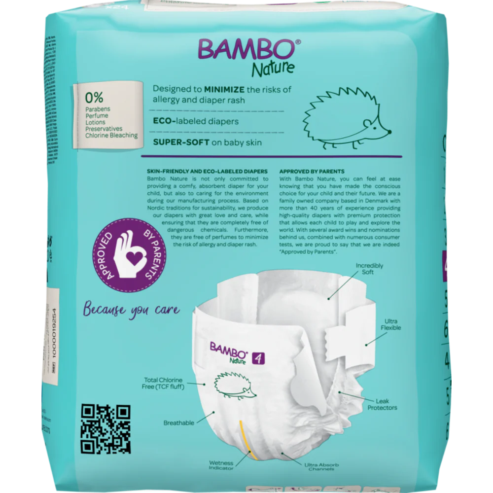 Bambo Nature Premium Baby Tape Diapers for Babies, Large Size (7-14 Kgs)