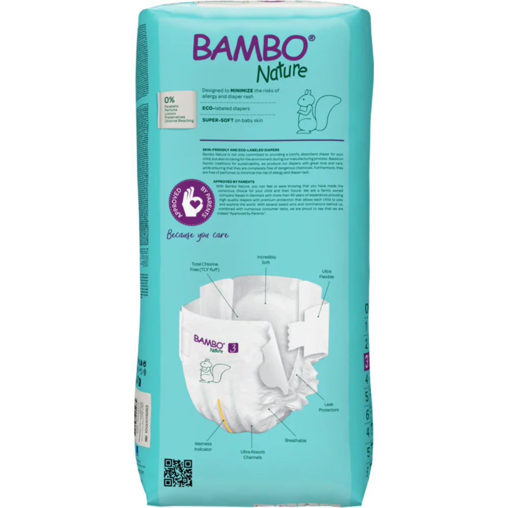 Bambo Nature Premium Baby Tape Diapers for Babies, Medium Size (4-8 Kgs)