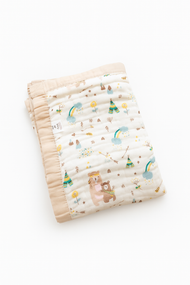 Bear & Rainbow Muslin Baby Blanket